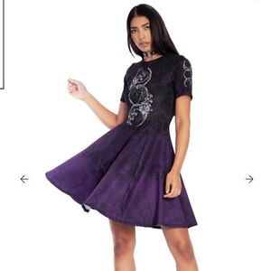 Elegant Purple and Black Women's Dress